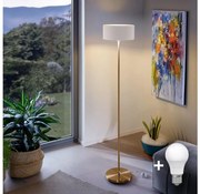 Lampada a piantana LED TUNJA 1xE27/20W/230V Ø 30 cm dorata/bianca