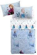 Copriletto Trapuntato in Cotone Frozen Elsa&Anna Piazza e