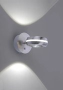 Applique a parete vista  led  metallo acciaio con doppia lente orie...