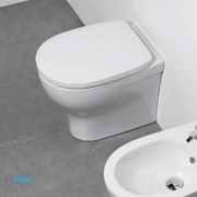 Azzurra Ceramica "Pratica" Wc Da Terra Con Scarico Traslato Bianco Lucido Senza Brida