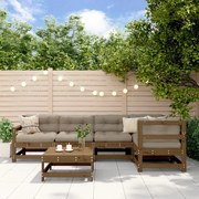 Set salotto da giardino 6 pz miele in legno massello di pino
