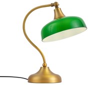 Lampada da tavolo classica bronzo con vetro opale verde - Clerk