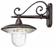 Applique Esterno Classica Latina Metallo E Ceramica Nero Sfumato Rame 1 Luce E27