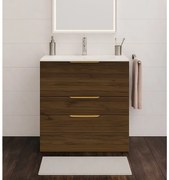 Mobile sottolavabo e lavabo Neo per vasca centrale rovere noce L 60 x H 84 x P 48 cm 3 cassetti