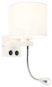 Lampada da parete moderna bianca con paralume bianco - Brescia