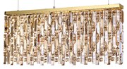 Lampadario Classico Elisir Metallo-Cristallo Ottone 6 Luci G9 3W 3000K