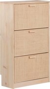 Scarpiera ASTIGARRAGA Aura con specchio 3 ante apertura battente, 3 ripiani, L 64.8 x H 114.8 x P 25 cm 18 paia, legno chiaro
