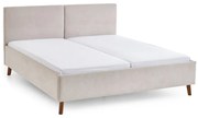 Letto matrimoniale imbottito beige con rete inclusa 180x200 cm Piano – Meise Möbel