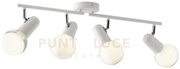 Spot punto bianco 4 luci attacco e27 68x10x14cm in metallo