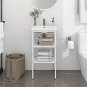 Struttura per lavabo da bagno bianca 40x38x83 cm in ferro