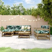 Set divani da giardino 7pz con cuscini legno impregnato di pino