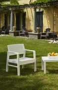 Salotto da giardino Kilimanjaro bianco per 4 persone