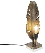 Lampada da tavolo Art Déco bronzo con base in marmo - Leaf