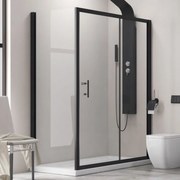 Kamalu - Box doccia 140x70 telaio colore nero e anta scorrevole KFN5000S