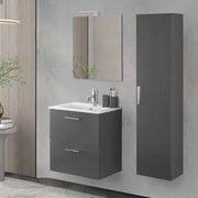 Mobile bagno sospeso 60 antracite con pensile 145 lavabo e specchio   Miami