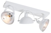 Plafoniera industriale bianca con argento 3 luci orientabili - Magnax