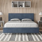 Letto contenitore da 160x190 in microfibra blu Adele