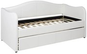 Divano letto con letto estraibile 2 x 90 x 190 cm in Similpelle Bianco - MATHILDE