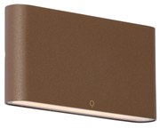 Lampada da parete per esterni moderna marrone ruggine 17,5 cm con LED IP65 - Batt