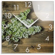 Orologio decorativo in vetro con motivo lillà bianco, 30 cm