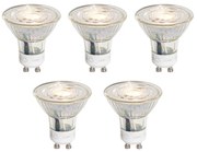Set di 5 lampadine LED GU10 50mm dimmerabili a 3 livelli in Kelvin trasparente 4,9W 450 lm 2000-2700K