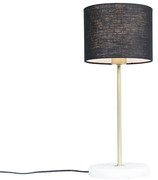 Lampada da tavolo ottone paralume nero 20 cm - KASO