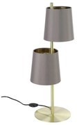 Lampada Da Tavolo Moderna Almeida 2 Acciaio Ottone Spazzolato 2 Luci E27