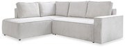 Divano letto angolare in velluto a coste bianco Brave Dave - Miuform