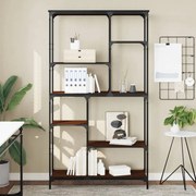 Libreria rovere marrone 99x35,5x176cm legno multistrato acciaio