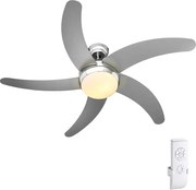 Ventilatore da Soffitto 5 Pale Legno con Lampada e Telecomando Diametro 132 cm...