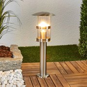 Lindby Lampioncino Noemi, grigio, acciaio inox, 50 cm, IP44