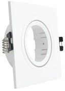 Faretto da Incasso Orientabile Quadrato Foro Ø75-85mm GU10 Bianco