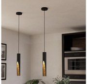 Eglo 900872 - Lampadario LED a sospensione con filo BARBOTTO 1xGU10/4,5W/230V nero/oro