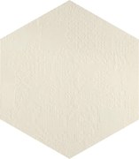 Mutina Dechiner Decor Piastrella Esagonale Rettificato Relief Spazzolato Cm 60x60 In Gres Porcellanato Bianco