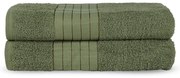 Set di 2 asciugamani in spugna di cotone verde chiaro 70x140 cm - Good Morning