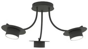 Lampada a soffitto in acciaio ENSO 3 nero da interno 3xGX53