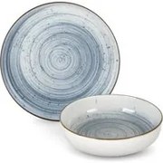 Servizio 24 piatti stoneware azzurro Nordic Brillo