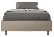 Letto Sommier contenitore imbottito 140x210 similpelle tortora Azelia