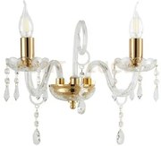 Maria teresa applique mt/2 l6 pastorsle 2 luci cristallo e oro atta...