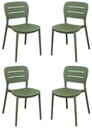 HAZEL - set 4 sedie in polipropilene impilabili
