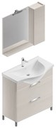 Mobile sottolavabo e lavabo Jnka legno larice bianco L 80 x H 75 x P 46 cm 1 vasca 2 cassetti