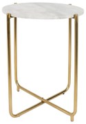 Tavolino bianco con piano in marmo Timpa - White Label