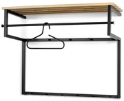 Attaccapanni da parete nero/di colore naturale in metallo con scaffale 100 cm Rizzoli – Spinder Design