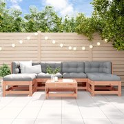 Set divani giardino 7 pz con cuscini legno massello di douglas