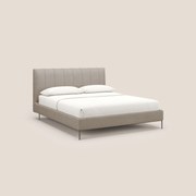 Calliope letto imbottito piedini alti completamente sfoderabile in tessuto smacchiabile T17 beige