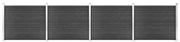 Set Pannello Di Recinzione İn Wpc 699x146 Cm Grigio /