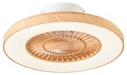 Ventilatore da soffitto con stampa legno effetto stella 60cm incl. LED dimmerabile con telecomando - Climo