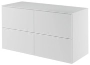 Mobile da bagno sotto lavabo Neo bianco laccato L 120 x H 65 x P 48.3 cm 4 cassetti, lavabo non incluso