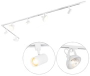 Sistema a binario monofase con 6 faretti orientabili bianchi - Magnax Jeana