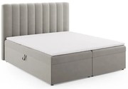 Letto boxspring grigio con contenitore 180x200 cm Gina - Milo Casa